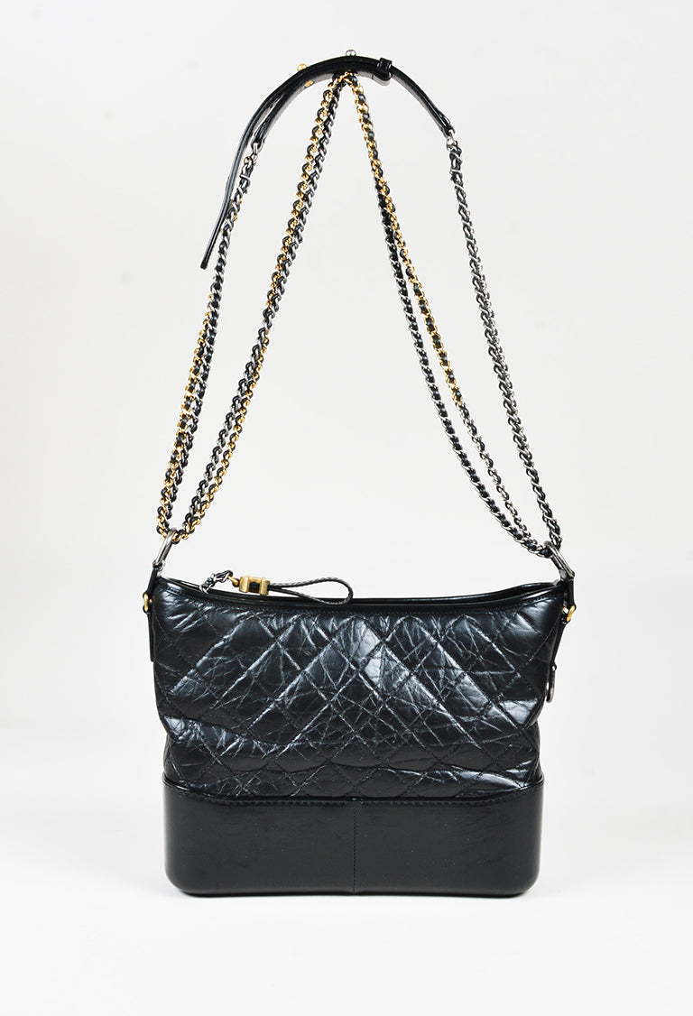 Chanel Black Calfskin Chain Strap Medium &quot;Gabrielle&quot; Hobo Bag – Luxury Garage Sale