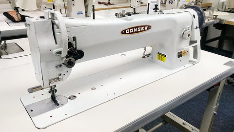Consew Premier 2339RB Heavy Duty Single Needle Upholstery Compound Walking  Foot Sewing Machine w/ Table & Servo Motor