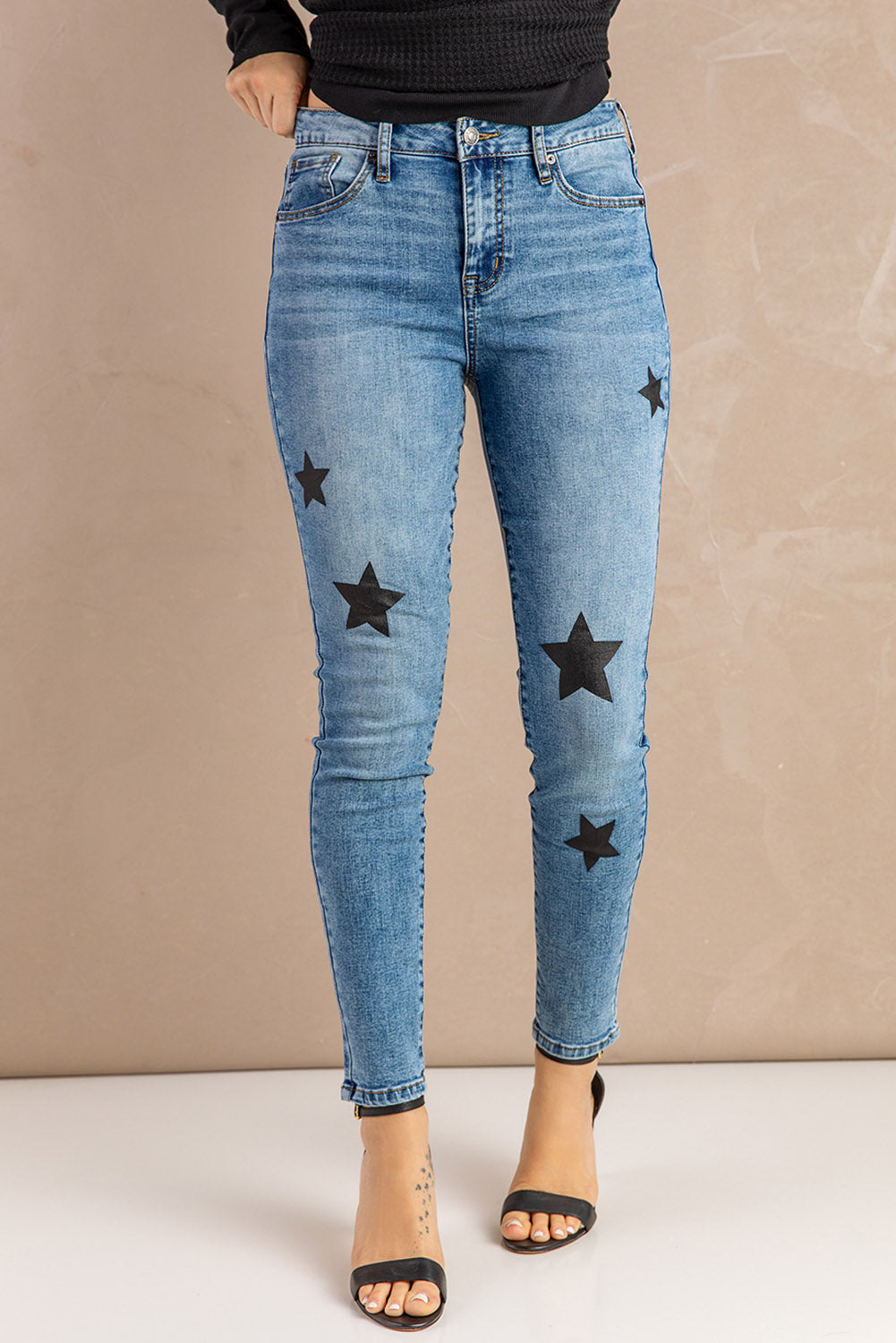 Black Stars Skinny Jeans