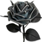'Blade' - Dark grey metallic leather rose