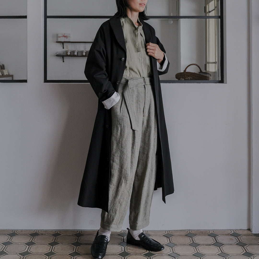 お待たせ! LINEN ATERILER LONG COAT [INK] リネン コート その他 