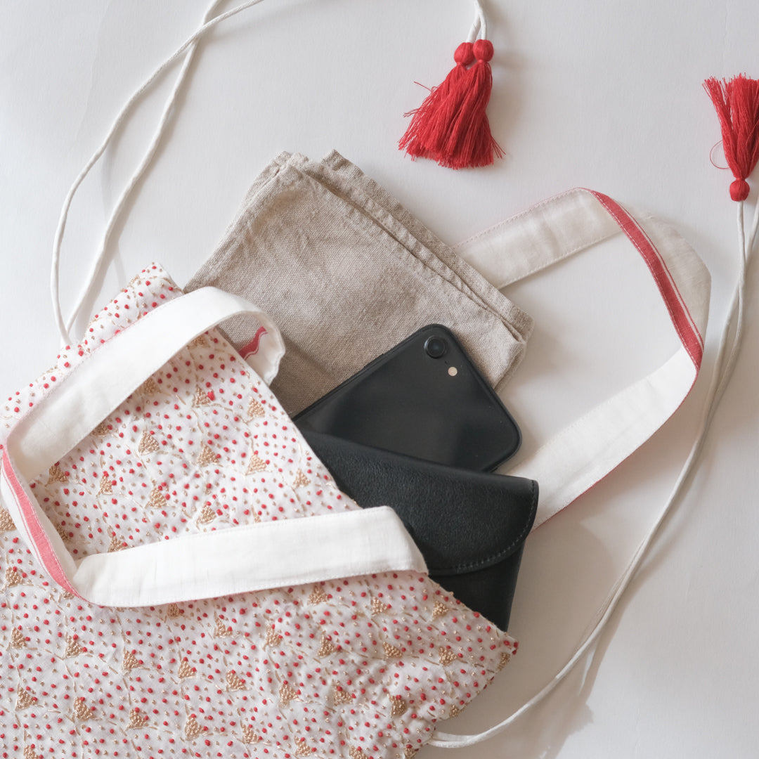 ［BUNON］Embroidery Drawstring Bag