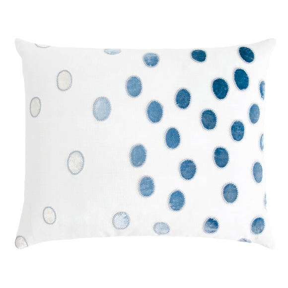 Ovals Applique Linen 16x20 Pillow - Azul