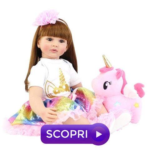 Bambola reborn vestito unicorno