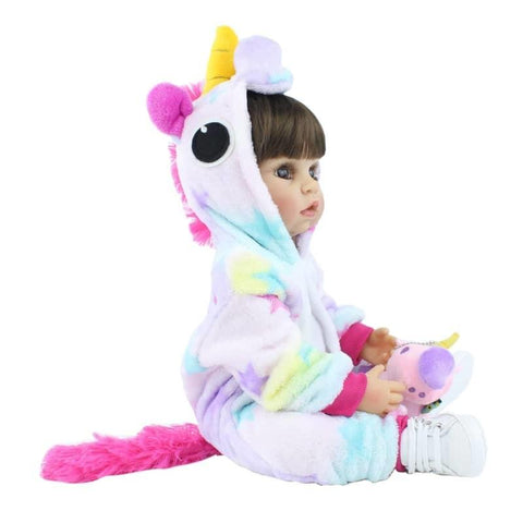 bambole reborn femmine originale in pigiama unicorno