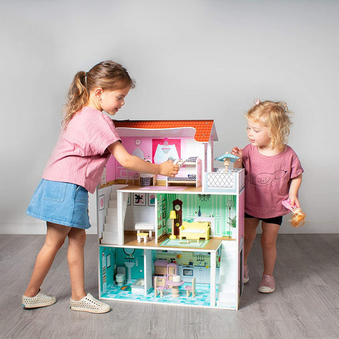 Casa delle bambole in legno per bambini di 3 anni e più