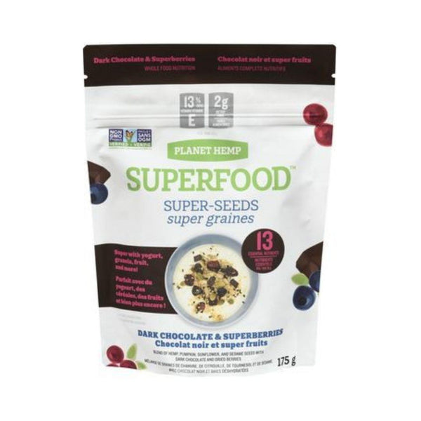 Planet Hemp Superfood Super-Seeds Dark Chocolate & Superberries - 175 g