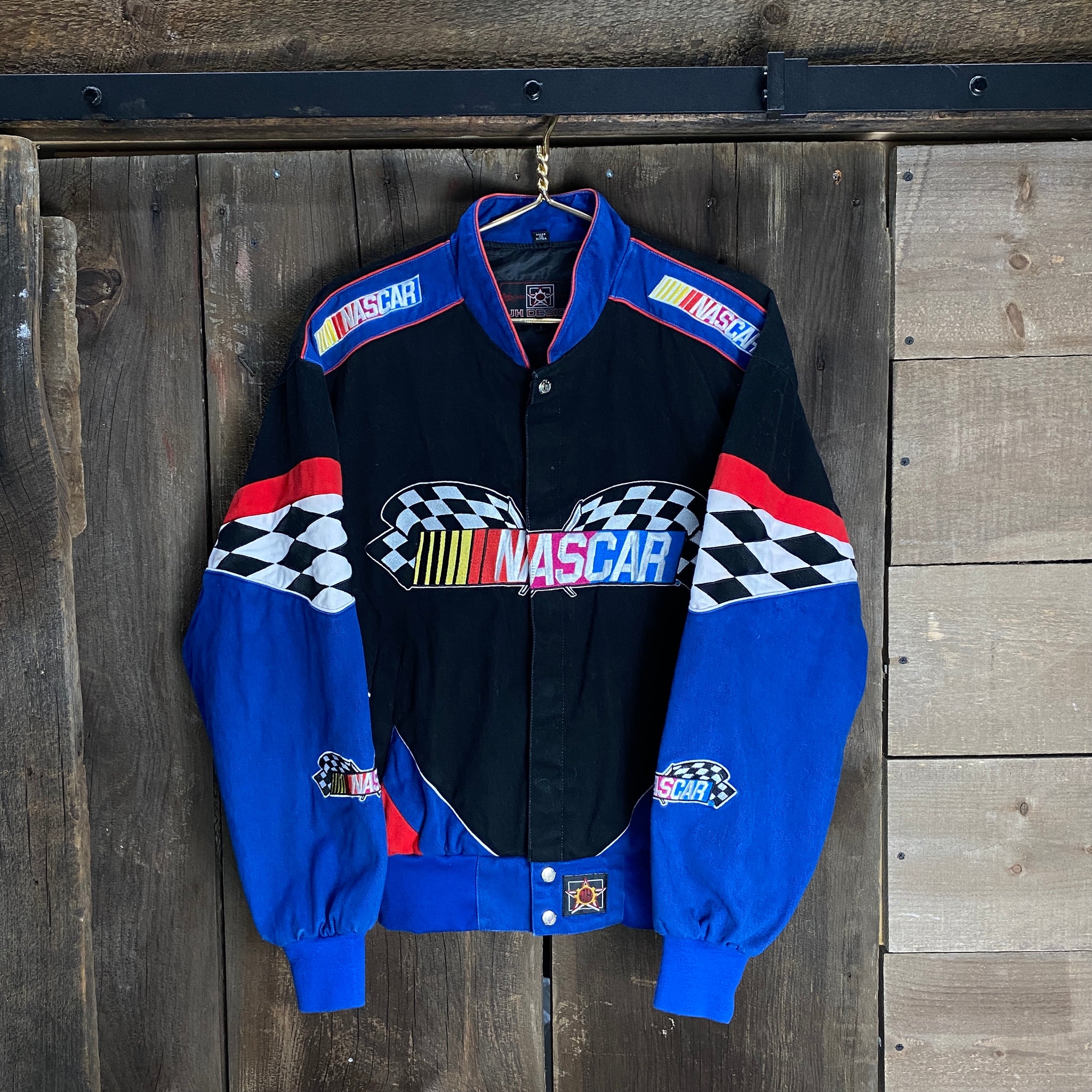 VINTAGE JEFF HAMILTON NASCAR BUTTON UP RACING JACKET