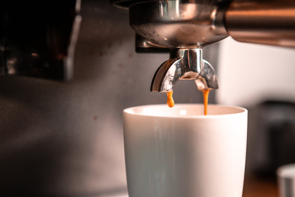 perfect espresso being pulled with crema development