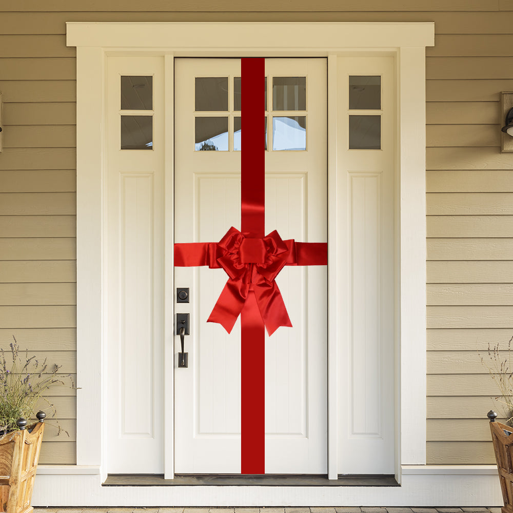 Satin Settlement Door Bow- Red – Door Bows For Any Occasion