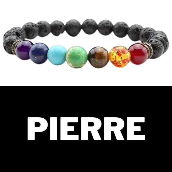 Bracelet Cuir Noir Multilanière avec Perles de Pierres Naturelles pour Homme