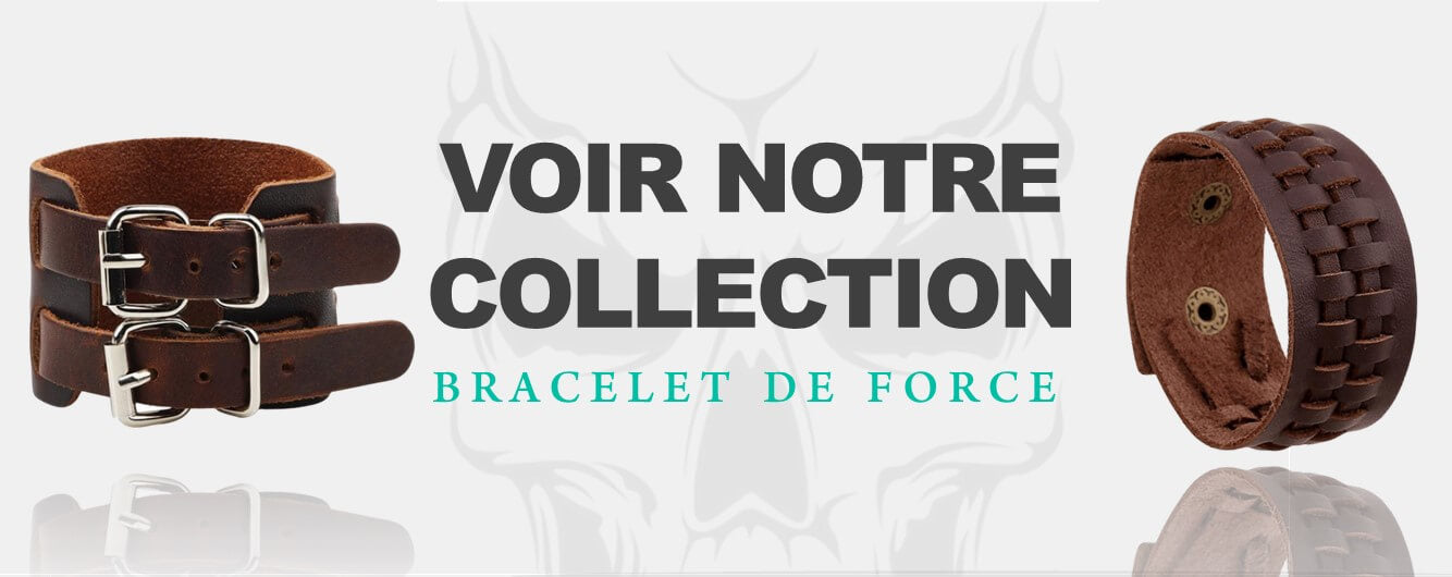 collection bracelet de force en cuir