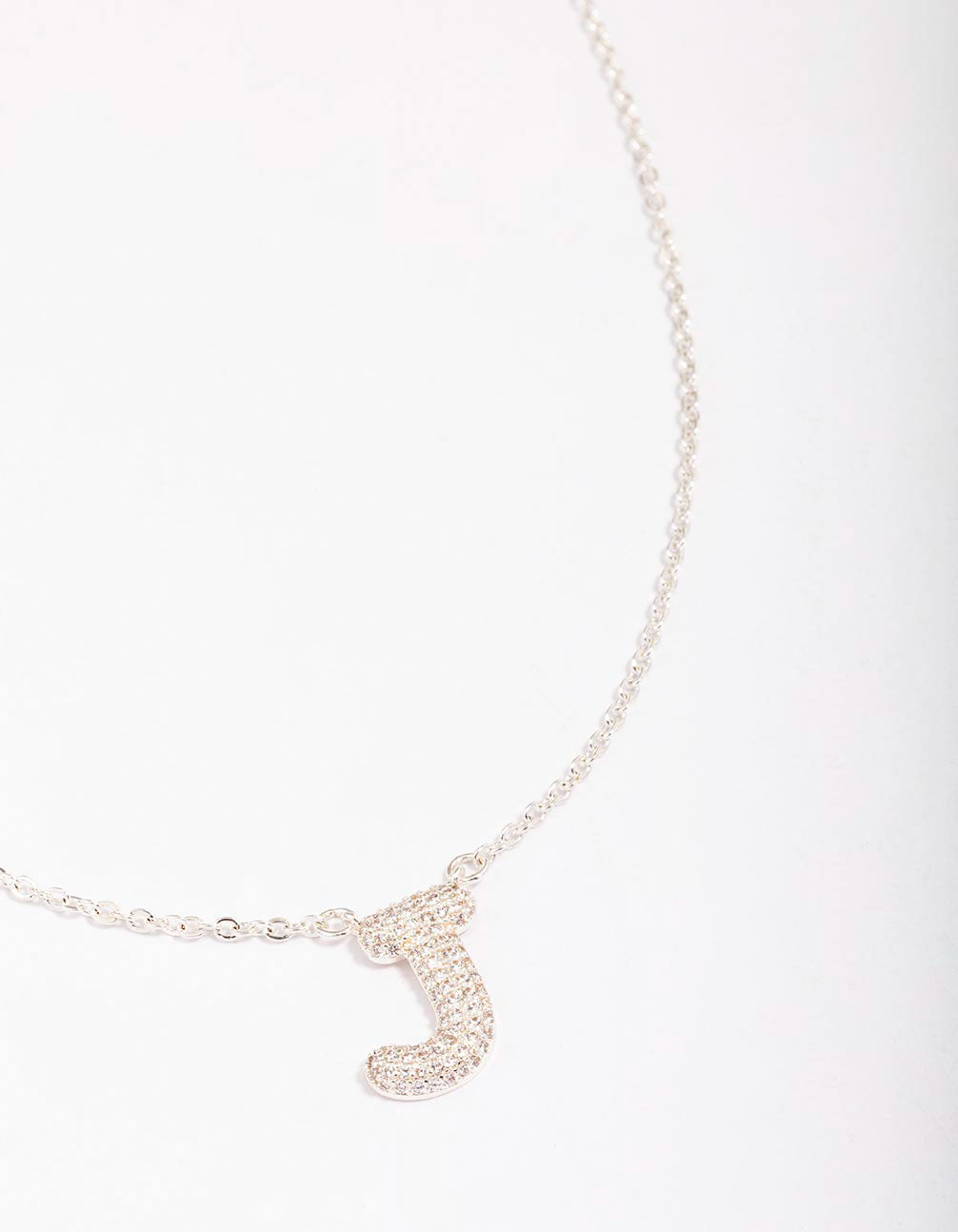 14K White Gold Estate Diamond J Initial Pendant Necklace – Long's Jewelers