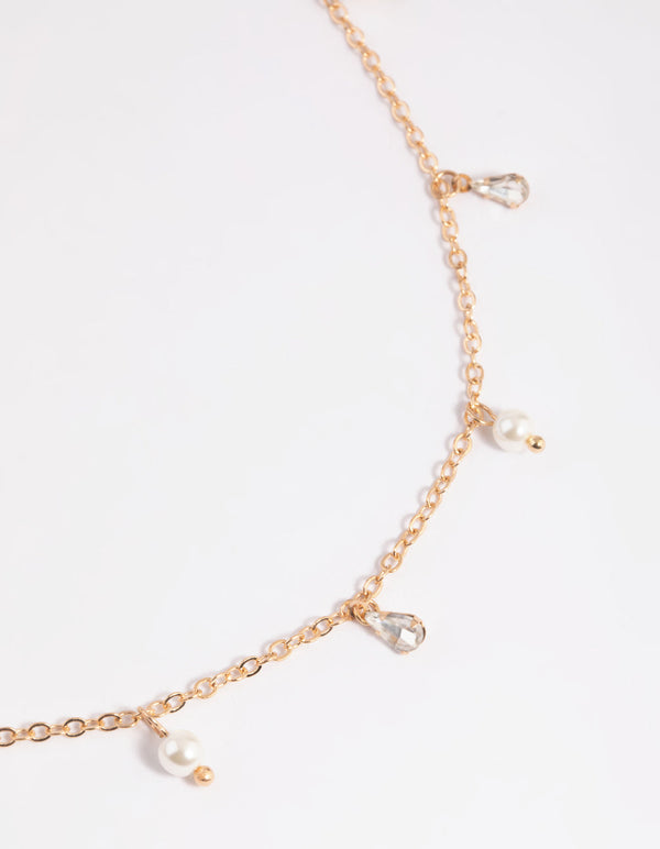 Gold Diamante and Pearl Waist Chain - Lovisa