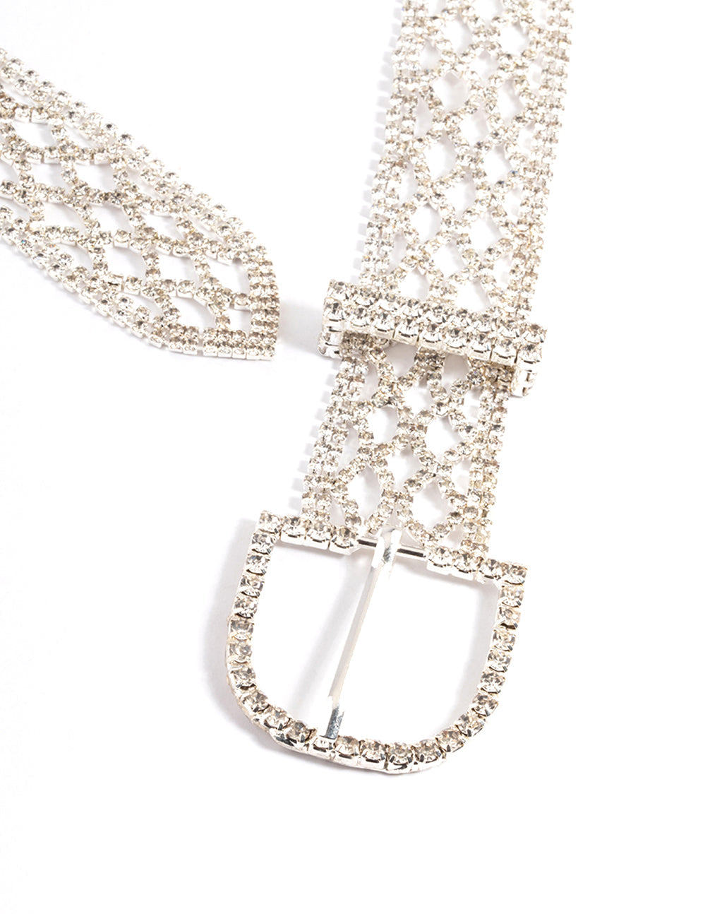 Ladies Rhinestone Cross Ornaments Metal Chain Belt –