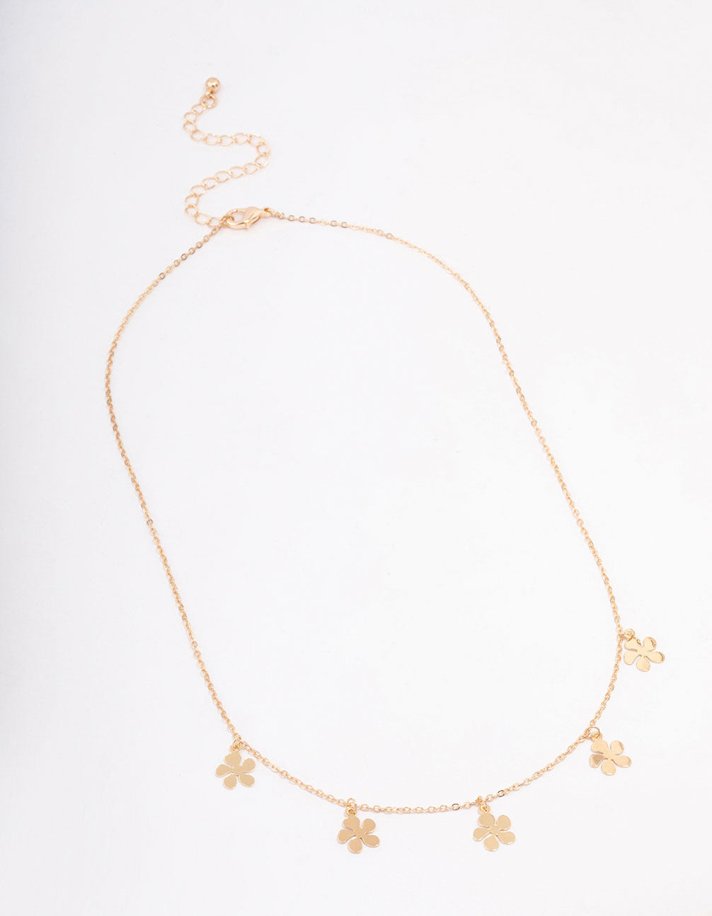 Glass Chain Necklace - Clear & Pink with Gold Foil