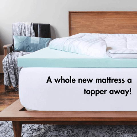 Cooling mattress topper memory foam in the bed