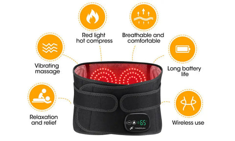 WAGNUM ThermaRelief Pro features with heat, vibration massager and red light therapy.
