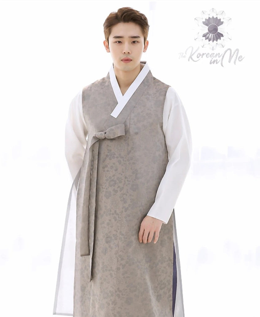 Custom Groom's Hanbok: Patterned Grey – The Korean In Me