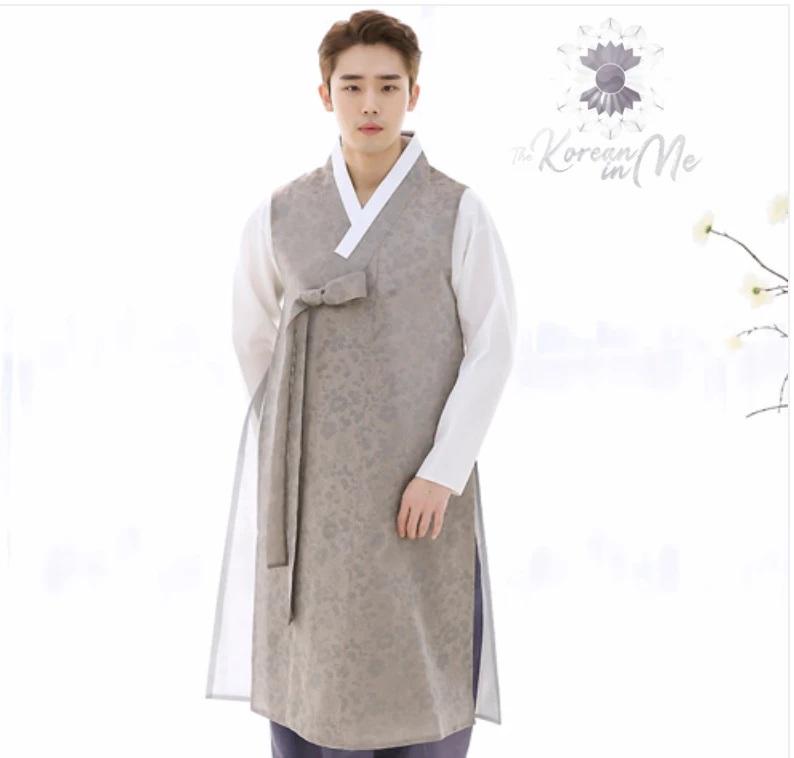 Custom Groom's Hanbok: Patterned Grey – The Korean In Me