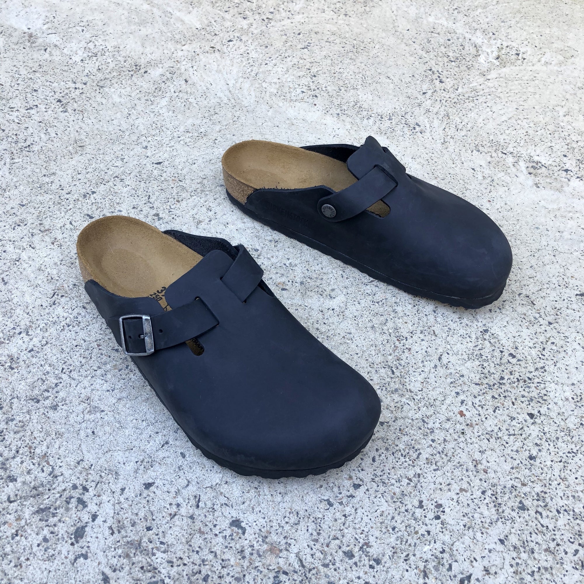 birkenstock boston oiled leather black