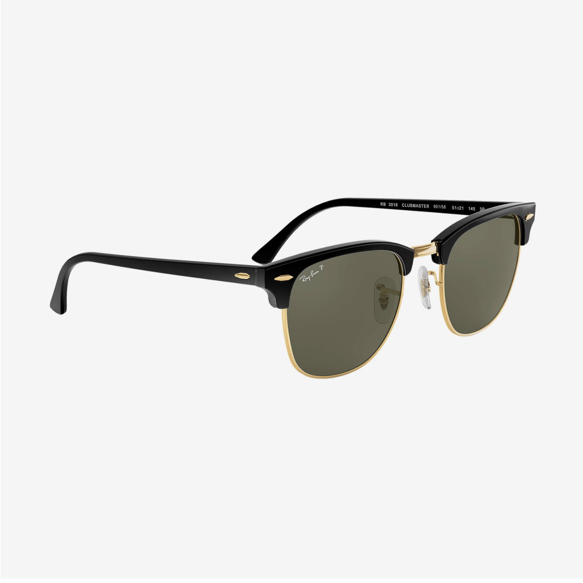 Buy Ray Ban Clubmaster Sunglasses In Black W Crystal Green Polarized Lens 0rb3016 901 58 51 Abicus