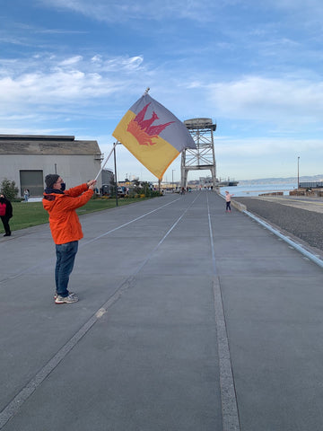 San Francisco Fog & Gold Flag at Crane Cove Park