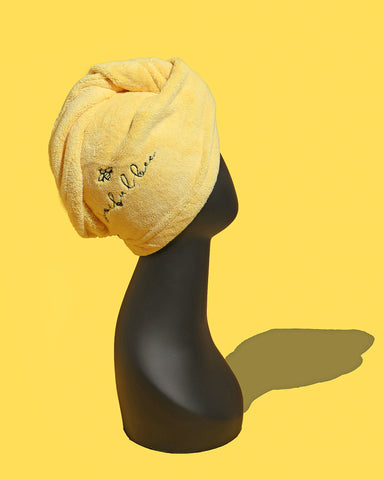 yellow microfiber towel for curly hair