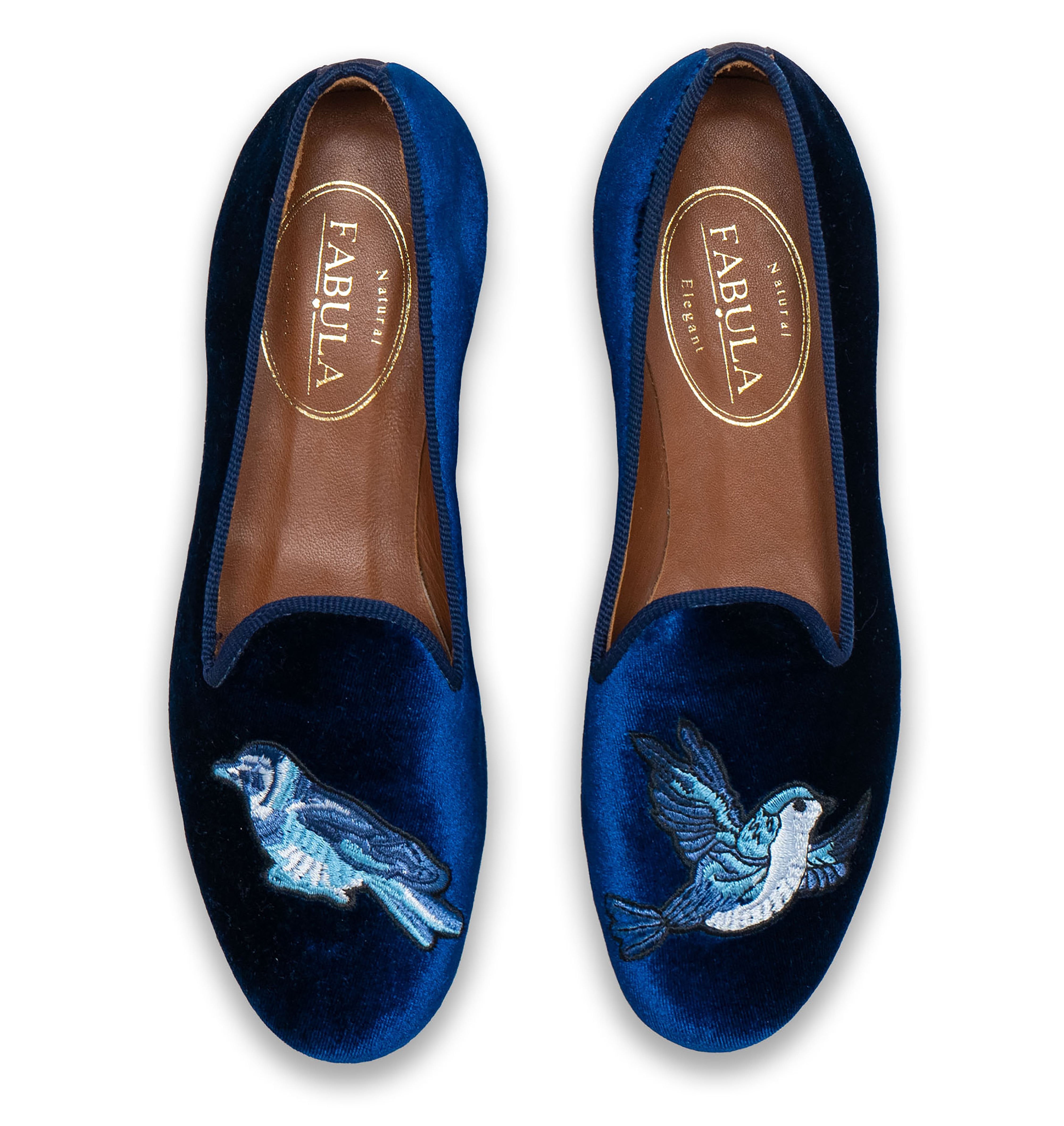 blue bird slippers