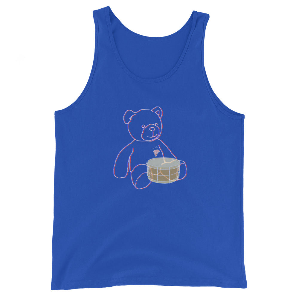 Neon Teddy Snare Percussion Unisex Tank Top-Marching Arts Merchandise-True Royal-XS-Marching Arts Merchandise