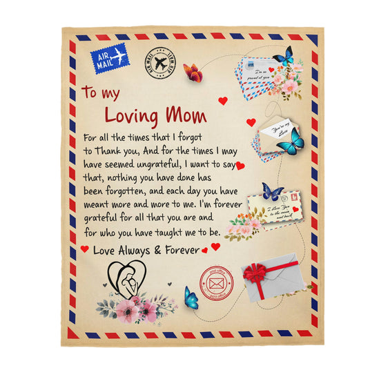 Mom Forever Grateful Letter Blanket, To Mom