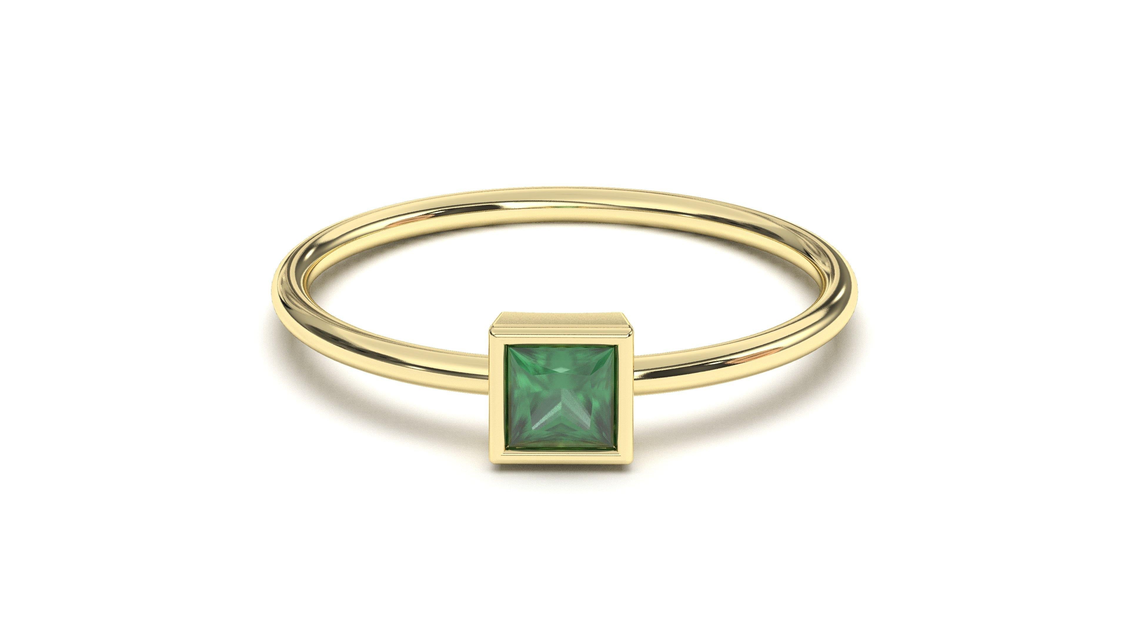 Pendant with Single Square Emerald in Bezel Setting | Classic Elements ...