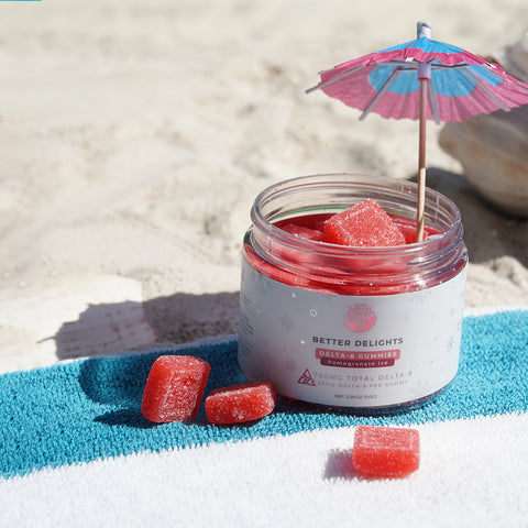 Delta-8 Gummies - Pomegranate ICE – On the Beach