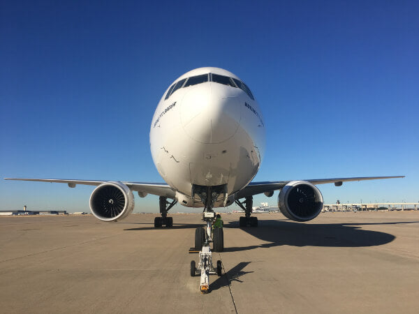 Front of commercial plane