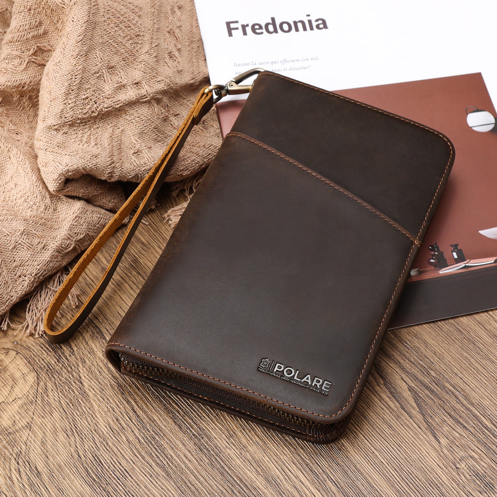Polare Leather Tri-fold Wallet for Men - Full Grain Leather Extra Capa
