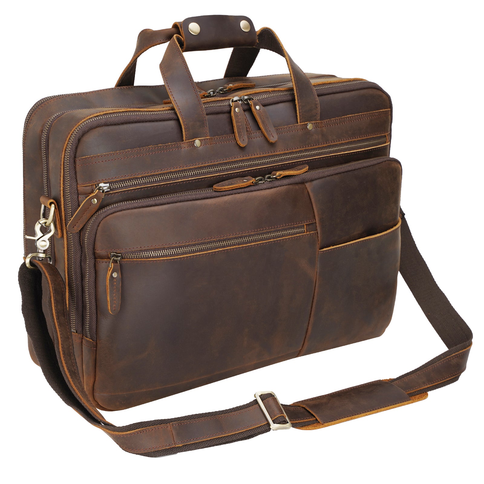 Polare Leather Duffle Weekend Travel Bag For Men With Full Grain Cowhide  Leather 23.2'' Duffel Bag