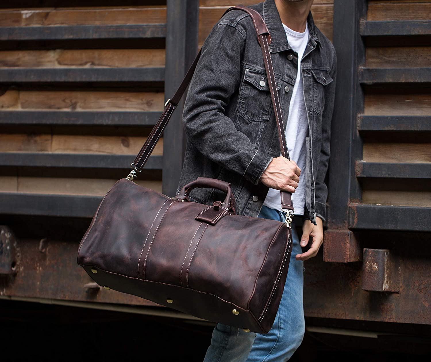 Vintage Leather Duffle Bag 22 — High On Leather