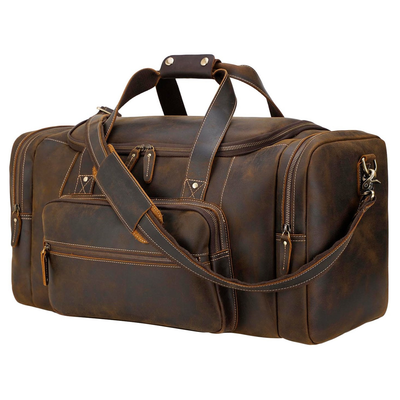 Polare Leather Duffle Weekend Travel Bag For Men With Full Grain Cowhide  Leather 23.2'' Duffel Bag