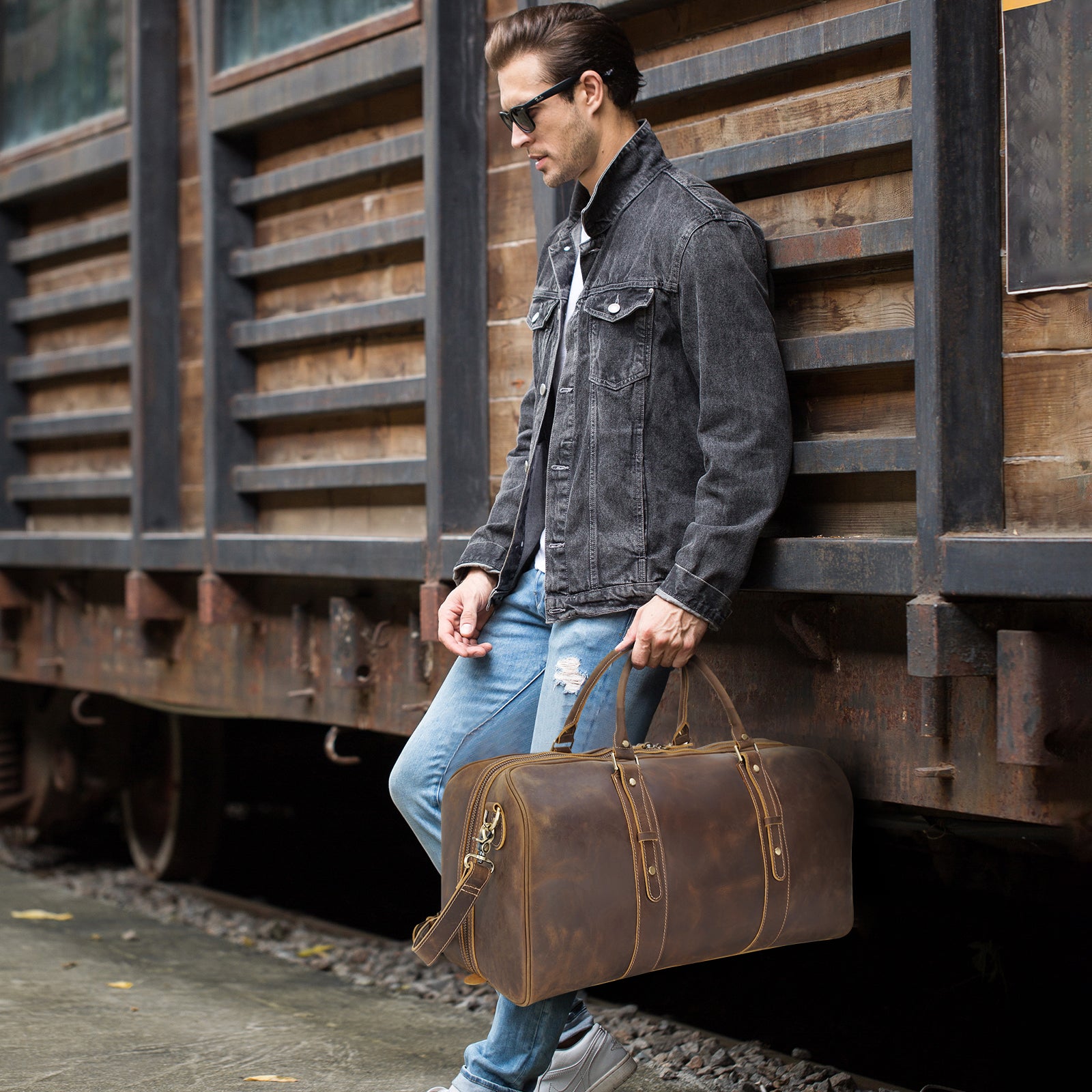 Handsome 2023 Leather Duffle Bag by MacCase