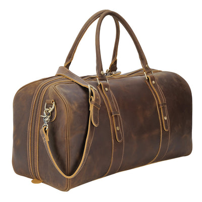 Polare 26/30 Full Grain Cowhide Leather Large Duffle Weekender Overn