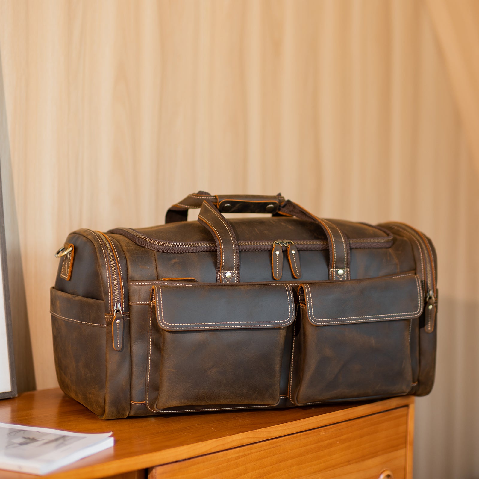 The “Hemingway” Buffalo Leather Duffle Bag [PREORDER] - Vintage Gentlemen