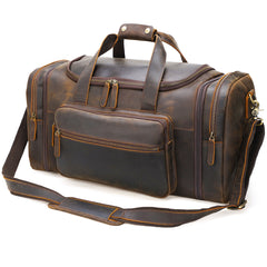 Polare Leather Duffle Weekend Travel Bag For Men With Full Grain Cowhide  Leather 23.2'' Duffel Bag