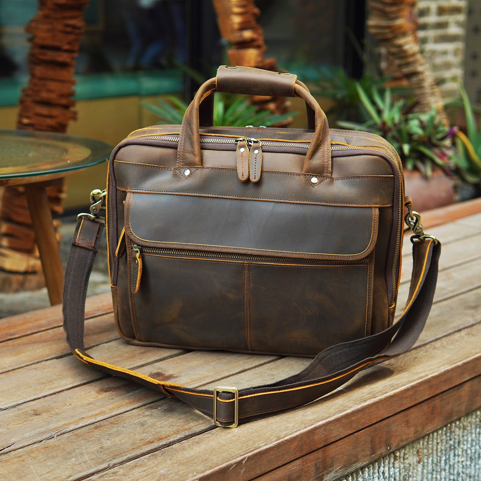 Laptop Leather Messenger Bag Briefcase for Men - Crossbody Bag – The Real  Leather Company