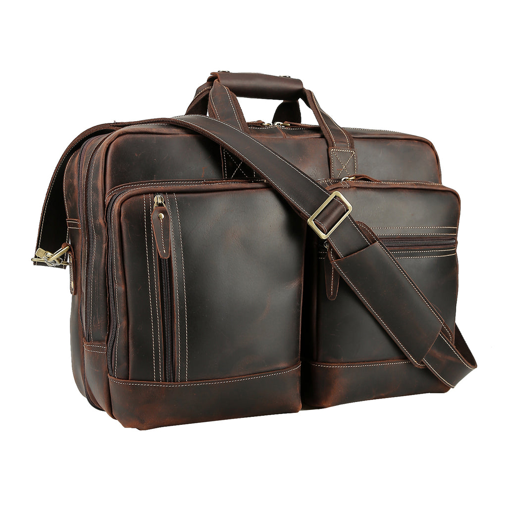 expandable leather briefcase