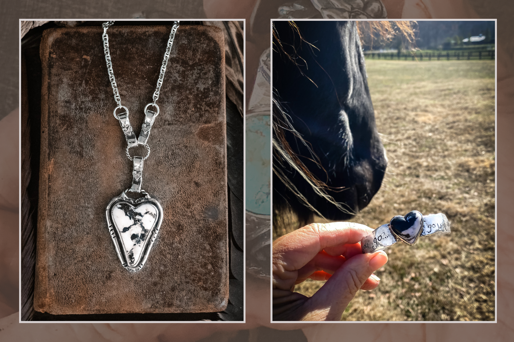 white buffalo turquoise heart necklace