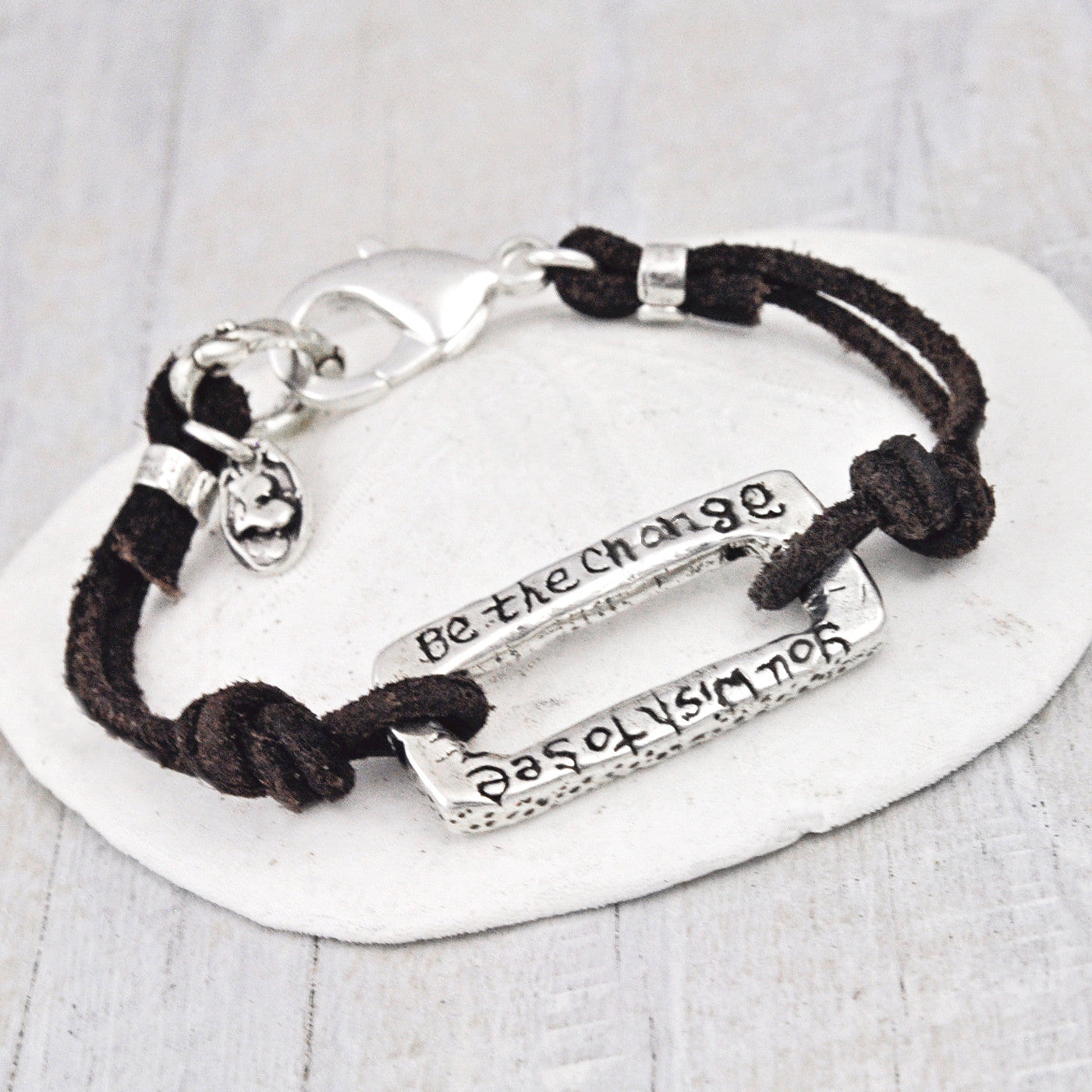 Be the change you wish to see inspirational bracelet