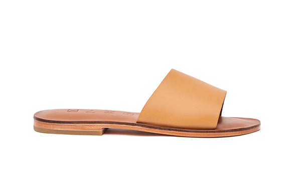 slip on tan sandals