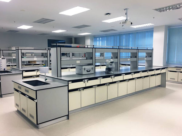 laboratory workbench with drawers