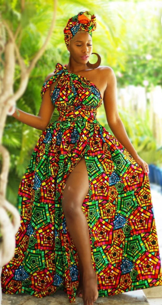 mg Fashion Royal Kente Cloth Dress Design