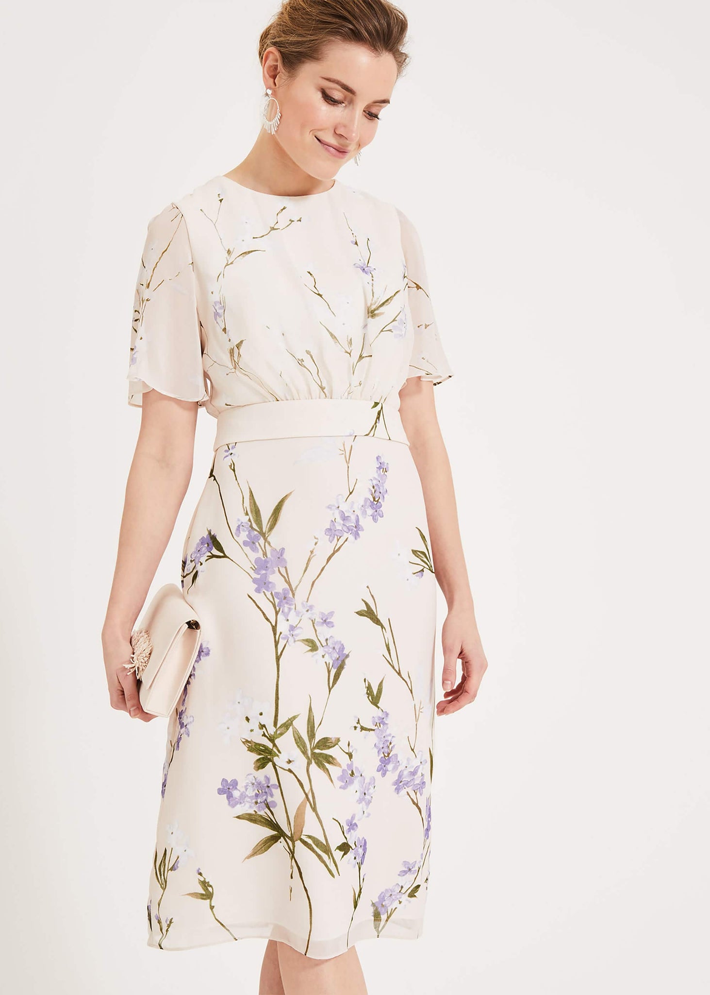 phase eight april floral twist front dress